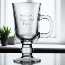 Personalised Engraved Irish Coffee Glass 8oz (23cl) Birthday Wedding