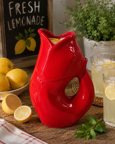 Vintage gurglepot large red - vintage,