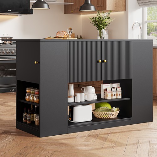 Black kitchen island with - kitchen,