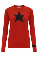 Bella Freud Red Night Tinsel Star Cashmere Jumper Sweater Size Medium