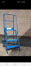 4 Tread Steel Mobile Safety Warehouse Steps 1Metre platform Height
