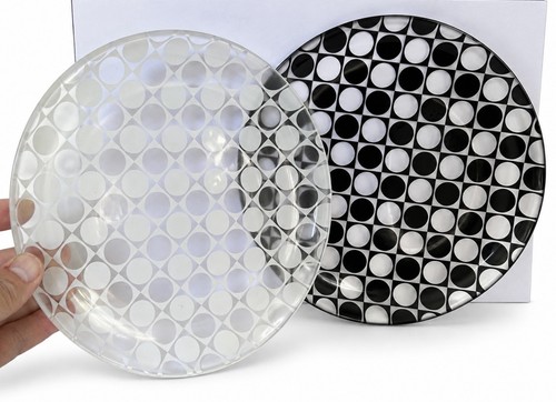 Pair retro glass dinner - pair, of