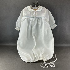 Vintage Baby Dior White Satin Infant Christening Baptism Gown Made in USA