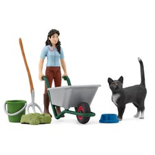 Schleich 42747 Care Set with Emily Muck out & care set wheelbarrow mucking out