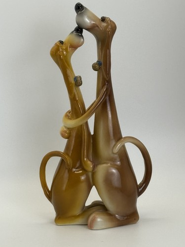Ceramic dogs hugging figurine - hugging,