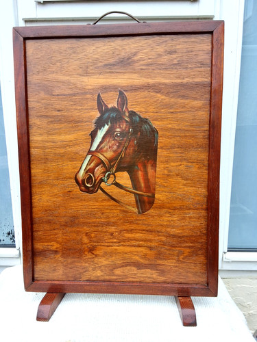 Vintage wooden fire screen - wooden,