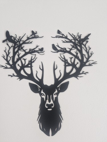 Stag head metal wall art - stag,