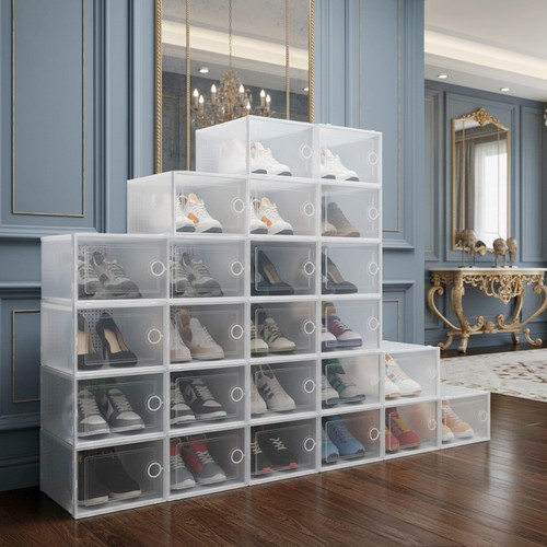 12x white plastic shoe - white,