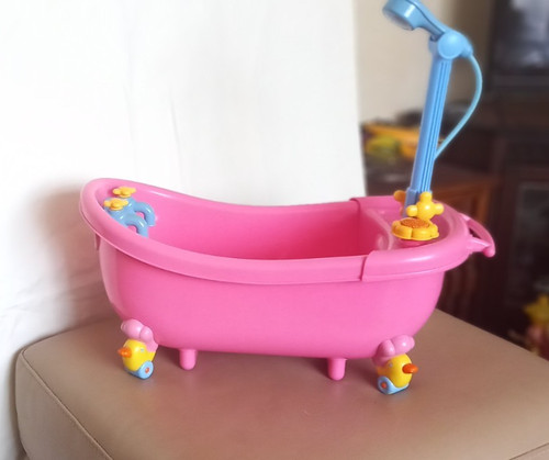 Baby born pink bathtub with - born,