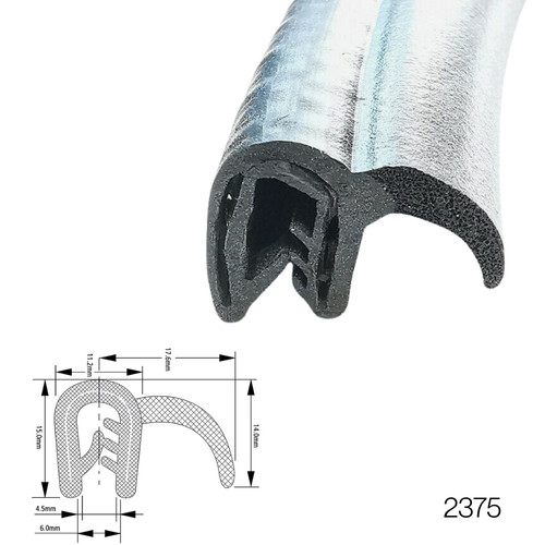 Finned car rubber edge trim - finned,