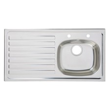 Lexin 1 Bowl Left Hand Drainer Kitchen Sink - Stainless Steel