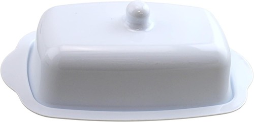 White plastic butter - plastic, dish