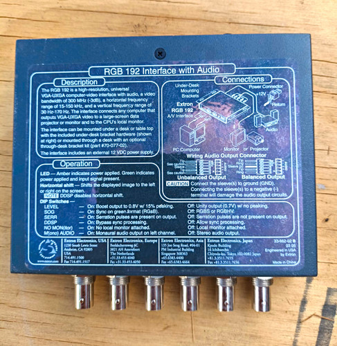 Extron rgb 192 interface - rgb,