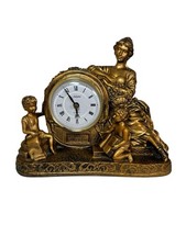 Juliana Gold Figurine Quartz Mantel Clock Vintage Style Decorative Statue