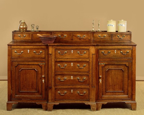 Antique oak welsh dresser base - oak,
