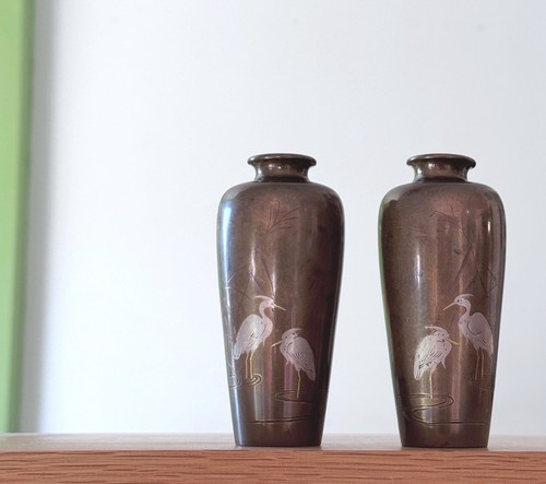Pair japanese inlaid - pair,