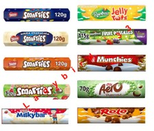 Giant Tube Smarties Milky Bar Aero Rolo Munchies Jelly Tots Fruits