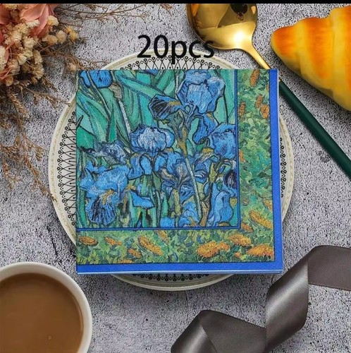 Vintage blue iris - iris, floral