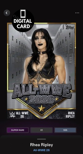 Digital topps wwe slam rhea - wwe,