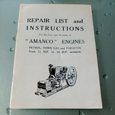 Amanco 1 3/4 to 15 H.P Petrol Town Gas and Paraffin Engines Repair & Instruction