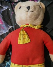 Rupert Bear teddy by Pedigree - 1960s - 35cm/14in - vintage/old/antique