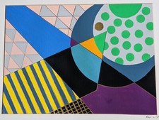 Contemporary Original abstract gouache painting by Maureen Cotter figurative art