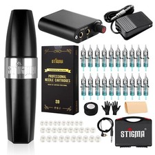 Stigma Tattoo Pen Machine Kit Rotary Complete Tattoo Set with 20Pcs Cartridges
