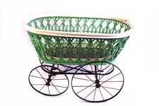 Old Retro Wicker Metal Dolls