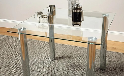 Nova square glass dining table - square,