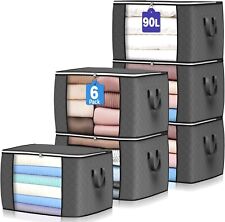 6 Pack 90L Storage Bags Zipped