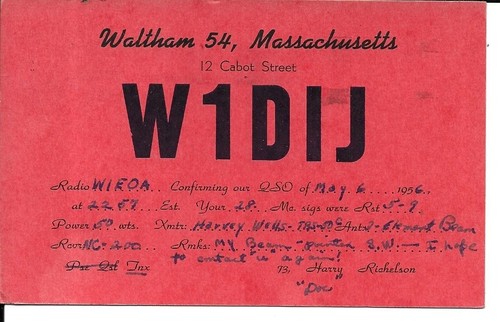Qsl 1956 waltham - ,