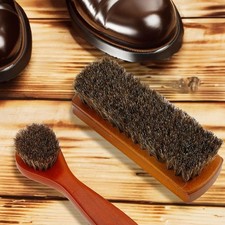 Horse hair gloss shoe brush