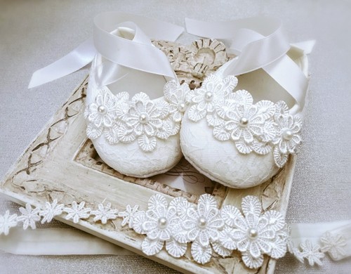 Girl baptism shoes off - girl,