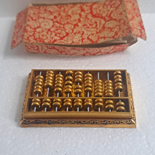 Mini brass abacus - abacus, counting