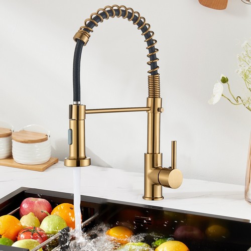 Brushed gold kitchen mixer - kitchen,