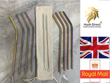 Metal Straws Reusable Rainbow