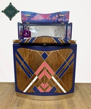 Art Deco cocktail cabinet, drinks bar. City scape of your choice.