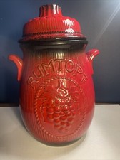Large West Germany 820-28 Rumtopf Jar And Lid  Red Glaze With Recipe Leaflet