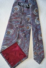 Liberty Tana Lawn Cotton Hera (Peacock Feathers) Tie Grey Claret