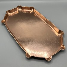 J & F Pool Antique Solid Copper Tray Art Nouveau Hayle Cornwall Hand Made c1910