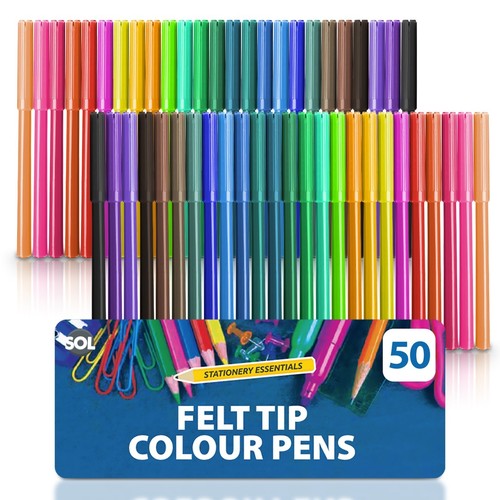 50pk felt tip colour - colour, pens