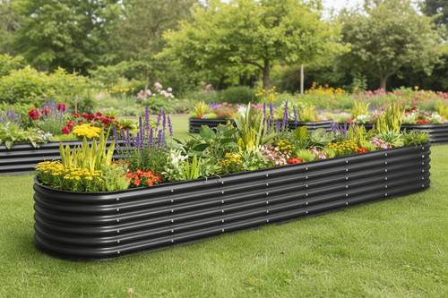 Galvanised steel raised garden - raised,