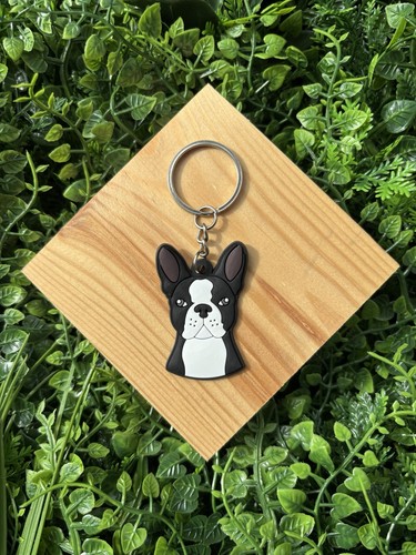 Boston terrier pvc keyring - terrier,