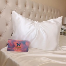 The Real Silk Pillowcase Company 100% Mulberry Silk Pillowcase White 22 Momme