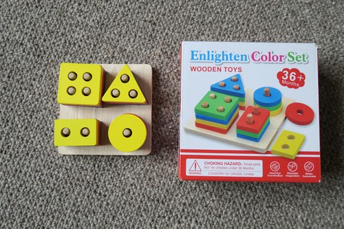 Colourful wooden shape sorter