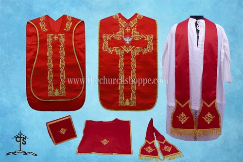 Roman red vestment fiddleback - roman,