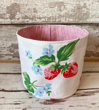 Handmade fabric basket / Bread / Storage / Plant Pot / Cath Kidston Strawberry