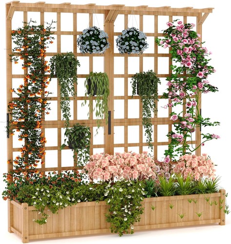 Wooden planter box with - wooden,