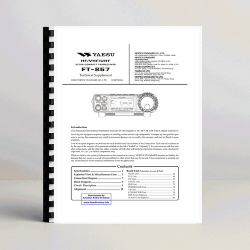 Yaesu 857 857d service - yaesu, ft-857/ft-857d