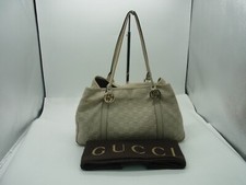 Auth HG76 Gucci Guccissima Tote Bag Interlocking G with Dust Bag From Japan